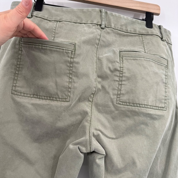 Loft Jeans Women 14 Green Skinny Stretch Denim Mid Rise Frayed Hem Pockets - Picture 5 of 13